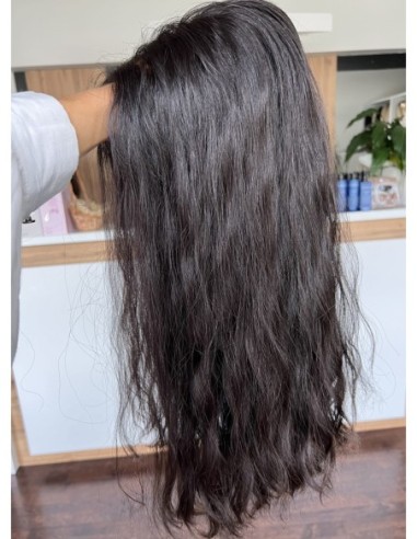 "INA 55" PERUKA Z WŁOSÓW NATURALNYCH FALOWANYCH "M"