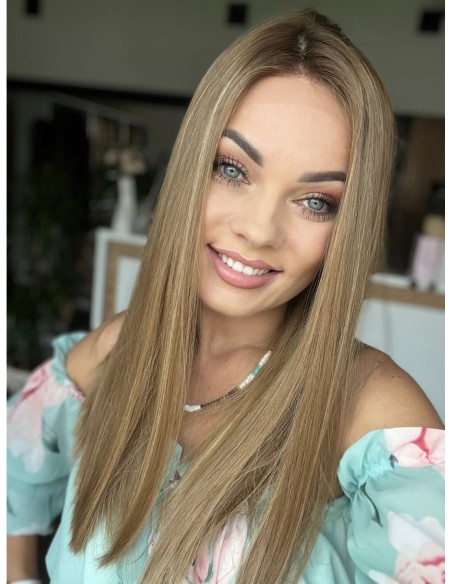 "KAROLA 50- Peruka z włosów naturalnych  "S" PREMIUM -Mikroskóra