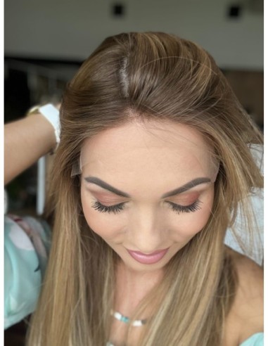 "KAROLA 50- Peruka z włosów naturalnych  "S" PREMIUM -Mikroskóra