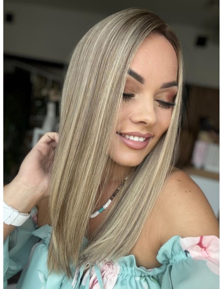 "KORNELIA 40-45 cm "TOPPER Z WŁOSÓW NATURALNYCH  PREMIUM