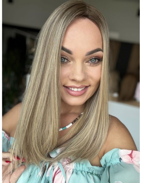 "KORNELIA 40-45 cm "TOPPER Z WŁOSÓW NATURALNYCH  PREMIUM