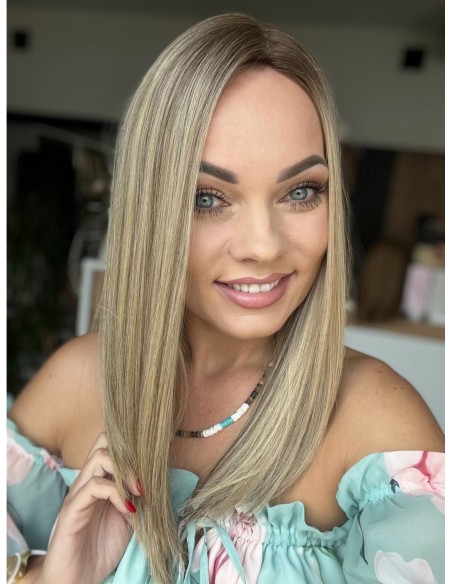 "KORNELIA 40-45 cm "TOPPER Z WŁOSÓW NATURALNYCH  PREMIUM