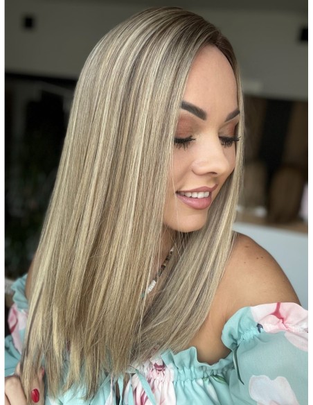 "KORNELIA 40-45 cm "TOPPER Z WŁOSÓW NATURALNYCH  PREMIUM