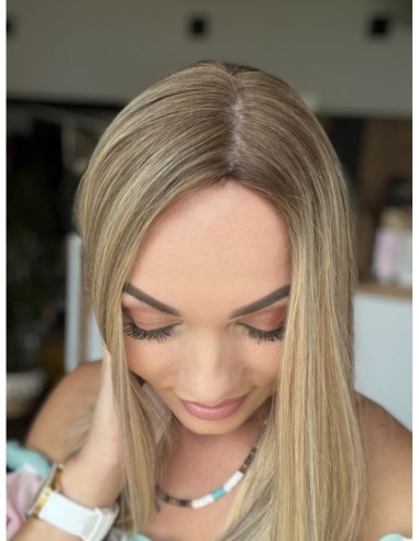 "KORNELIA 40-45 cm "TOPPER Z WŁOSÓW NATURALNYCH  PREMIUM