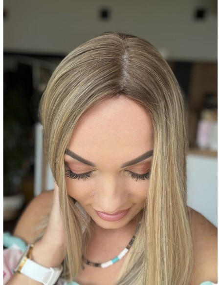 "KORNELIA 40-45 cm "TOPPER Z WŁOSÓW NATURALNYCH  PREMIUM