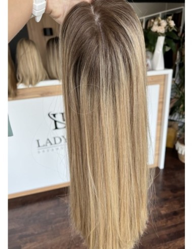 "KORNELIA 40-45 cm "TOPPER Z WŁOSÓW NATURALNYCH  PREMIUM