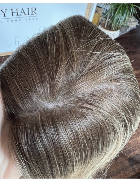 "KORNELIA 40-45 cm "TOPPER Z WŁOSÓW NATURALNYCH  PREMIUM