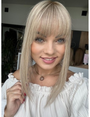 "Lio UR"- Mini topper z włosów naturalnych z grzywką 35cm