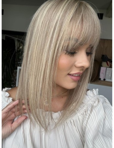 "Lio UR"- Mini topper z włosów naturalnych z grzywką 35cm