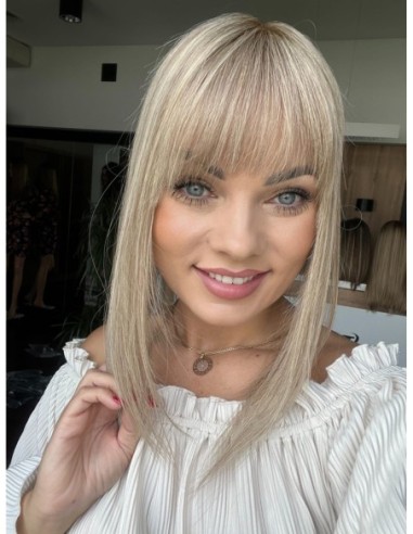 "Lio UR"- Mini topper z włosów naturalnych z grzywką 35cm