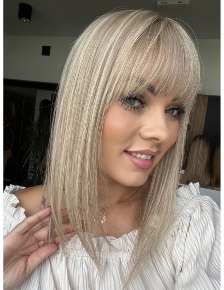 "Lio UR"- Mini topper z włosów naturalnych z grzywką 35cm