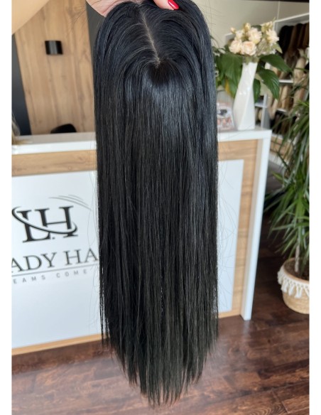 "FREYA 60 CM" DŁUGI TOPPER Z WŁOSÓW NATURALNYCH  Z GRZYWKĄ
