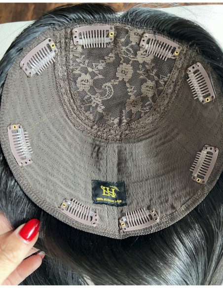 "FREYA 60 CM" DŁUGI TOPPER Z WŁOSÓW NATURALNYCH  Z GRZYWKĄ