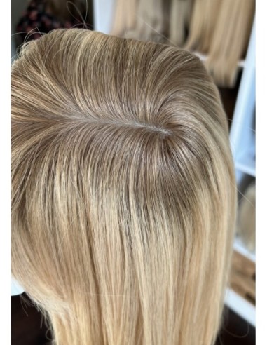 Topper Sheila 40–45 cm – blond z odrostem i grzywką, włosy naturalne