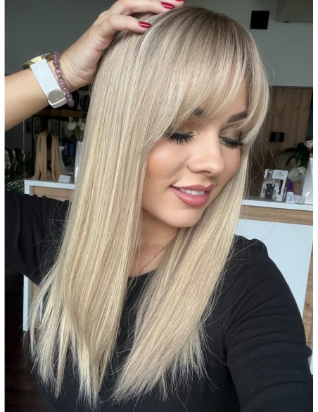 "ANIA  Z GRZYWKĄ 45-50 CM PREMIUM"-TOPPER Z WŁOSÓW NATURALNYCH