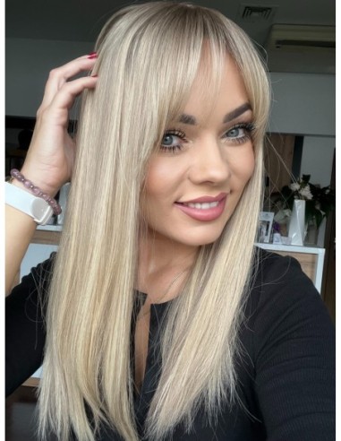 "ANIA  Z GRZYWKĄ 45-50 CM PREMIUM"-TOPPER Z WŁOSÓW NATURALNYCH