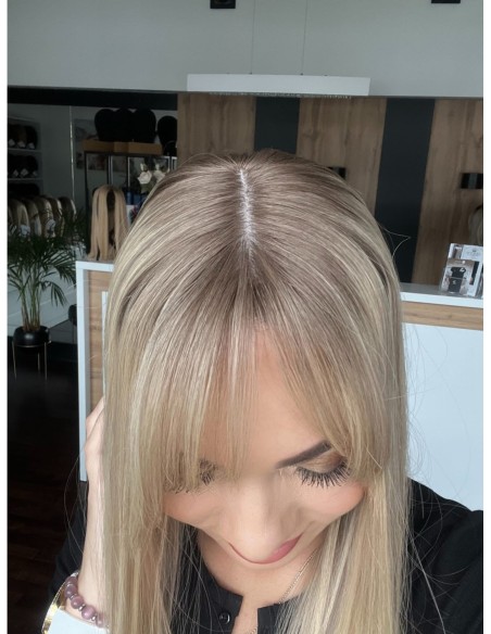 "ANIA  Z GRZYWKĄ 45-50 CM PREMIUM"-TOPPER Z WŁOSÓW NATURALNYCH