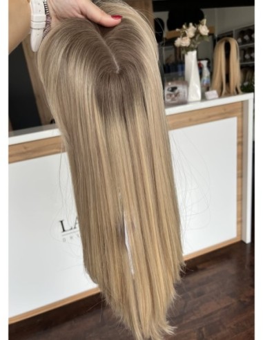 "ANIA  Z GRZYWKĄ 45-50 CM PREMIUM"-TOPPER Z WŁOSÓW NATURALNYCH