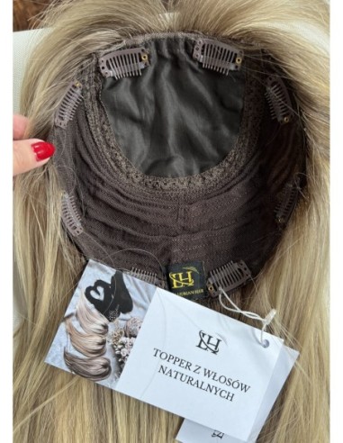 "ANIA  Z GRZYWKĄ 45-50 CM PREMIUM"-TOPPER Z WŁOSÓW NATURALNYCH