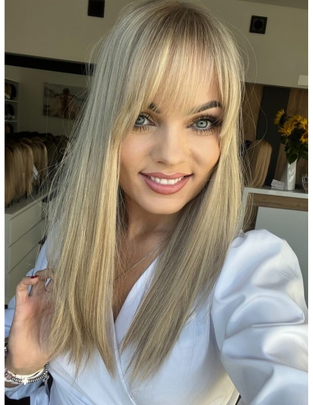 "ANIA  Z GRZYWKĄ 45-50 CM PREMIUM"-TOPPER Z WŁOSÓW NATURALNYCH