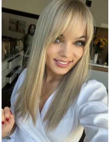 "ANIA  Z GRZYWKĄ 45-50 CM PREMIUM"-TOPPER Z WŁOSÓW NATURALNYCH