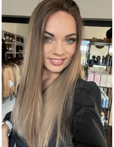 "Alina 60 cm" Długa peruka z włosów naturalnych  "S/M" PREMIUM