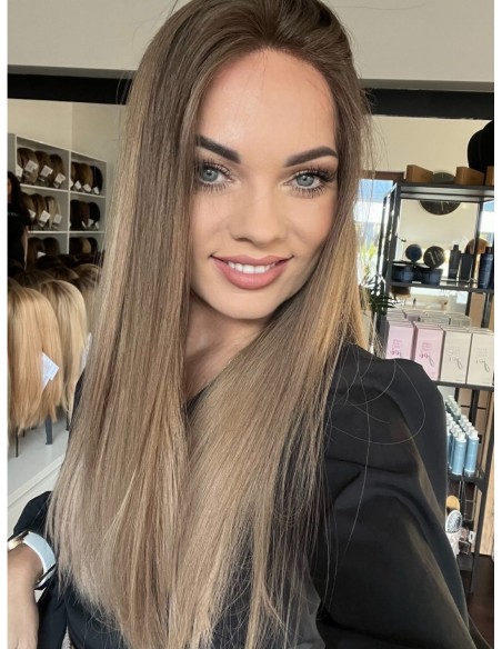 "Alina 60 cm" Długa peruka z włosów naturalnych  "S/M" PREMIUM