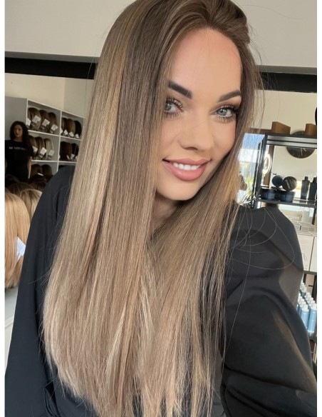 "Alina 60 cm" Długa peruka z włosów naturalnych  "S/M" PREMIUM