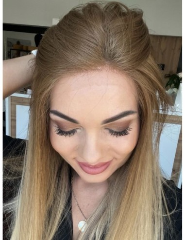 "BETI 50-55CM"-DŁUGA  PERUKA Z WŁOSÓW NATURALNYCH LACE FRONT "M"