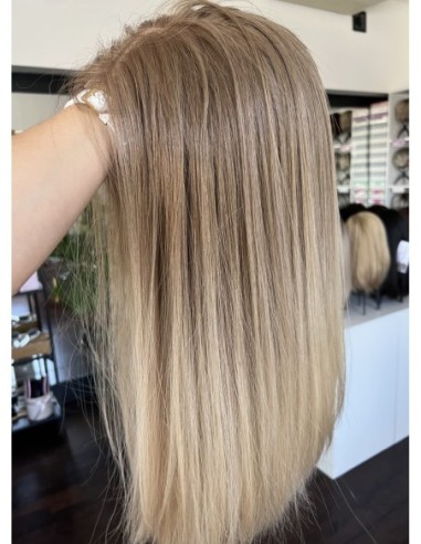 "BETI 50-55CM"-DŁUGA  PERUKA Z WŁOSÓW NATURALNYCH LACE FRONT "M"