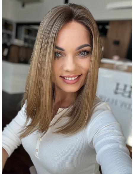 AMANDA 40 "S/M"-PERUKA LACE FRONT Z WŁOSÓW NATURALNYCH