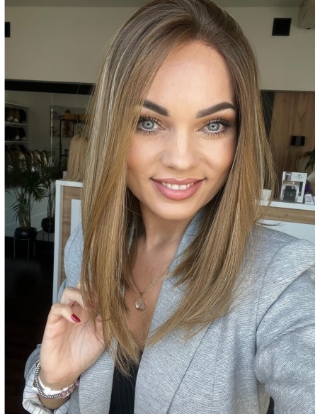 AMANDA 40 "S/M"-PERUKA LACE FRONT Z WŁOSÓW NATURALNYCH