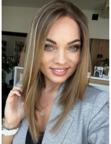 AMANDA 40 "S/M"-PERUKA LACE FRONT Z WŁOSÓW NATURALNYCH