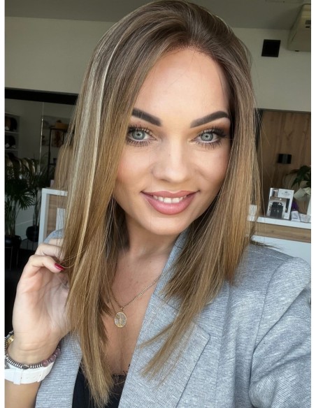 AMANDA 40 "S/M"-PERUKA LACE FRONT Z WŁOSÓW NATURALNYCH