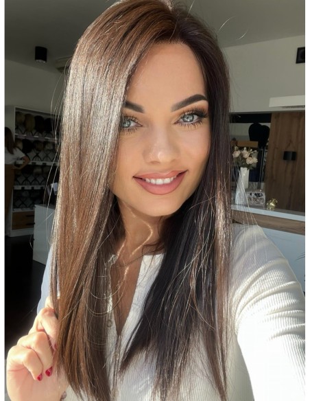 NILA 45-50 CM"S"-PERUKA LACE FRONT Z WŁOSÓW NATURALNYCH PREMIUM  VIRGIN