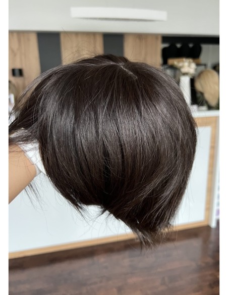 Mona-Brązowa krótka peruka z włosów naturalnych  XS