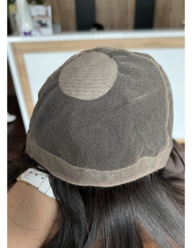 Mona-Brązowa krótka peruka z włosów naturalnych  XS