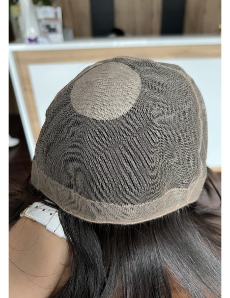 Mona-Brązowa krótka peruka z włosów naturalnych  XS