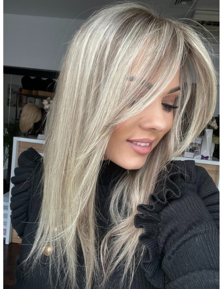 SELENE 8C-45CM -TOPPER Z WŁOSÓW NATURALNYCH  Z GRZYWKĄ HOLLYWOOD