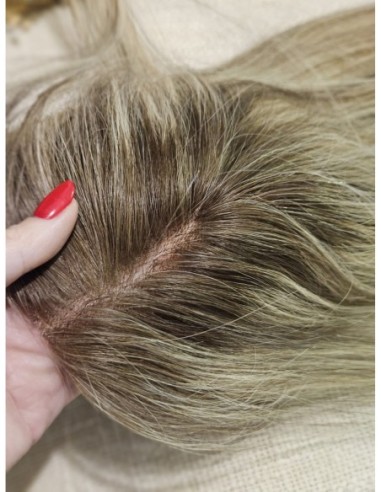 SELENE 8C-45CM -TOPPER Z WŁOSÓW NATURALNYCH  Z GRZYWKĄ HOLLYWOOD