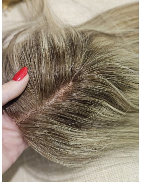 SELENE 8C-45CM -TOPPER Z WŁOSÓW NATURALNYCH  Z GRZYWKĄ HOLLYWOOD