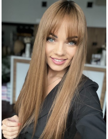 "COCO 60 CM"DŁUGI  TOPPER Z WŁOSÓW NATURALNYCH  Z GRZYWKĄ