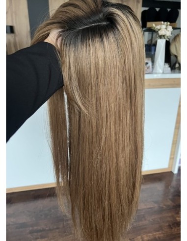 "COCO 60 CM"DŁUGI  TOPPER Z WŁOSÓW NATURALNYCH  Z GRZYWKĄ