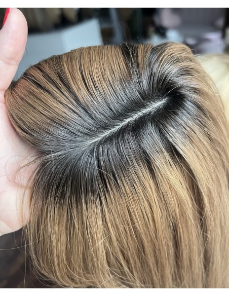 "COCO 60 CM"DŁUGI  TOPPER Z WŁOSÓW NATURALNYCH  Z GRZYWKĄ