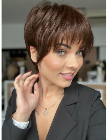 Mona- krótka peruka z włosów naturalnych  XS