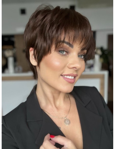 Mona- krótka peruka z włosów naturalnych  XS