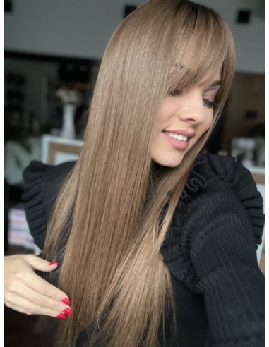 "JULIA 55- 60 CM" DŁUGI  TOPPER Z WŁOSÓW NATURALNYCH  Z GRZYWKĄ