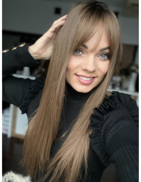 "JULIA 55- 60 CM" DŁUGI  TOPPER Z WŁOSÓW NATURALNYCH  Z GRZYWKĄ