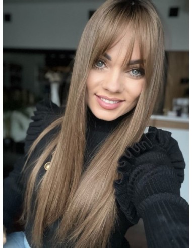 "JULIA 55- 60 CM" DŁUGI  TOPPER Z WŁOSÓW NATURALNYCH  Z GRZYWKĄ
