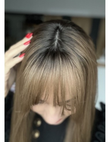 "JULIA 55- 60 CM" DŁUGI  TOPPER Z WŁOSÓW NATURALNYCH  Z GRZYWKĄ